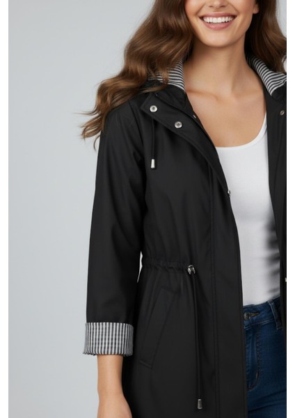 Kapüşonlu Trenç M4452 Siyah fiyatları