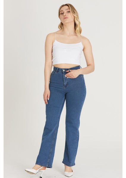 Yüksek Bel Palazzo Pantolon 1232 Açık Mavi fırsatları