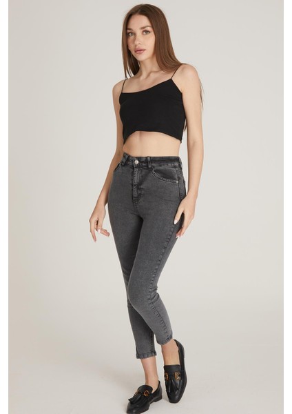 Yüksek Bel Skinny Pantolon M1213 Antirasit