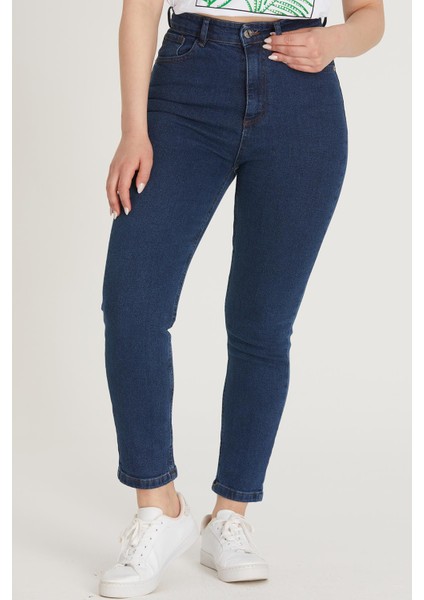Yüksek Bel Skinny Pantolon M1213 Koyu Mavi modelleri