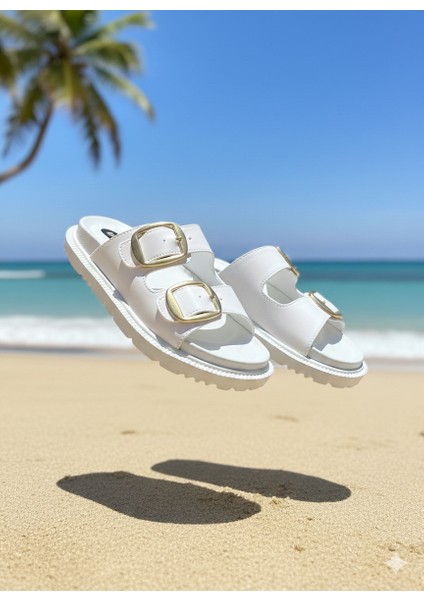 Zrkx-1 Beyaz Plaj Yazlık Günlük Kadın Terlik fiyatları