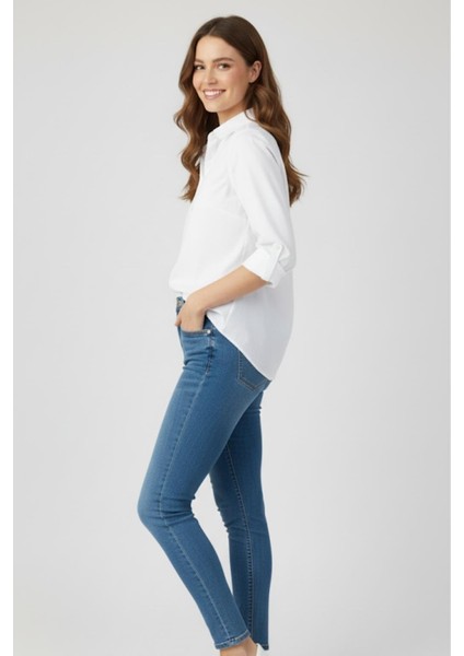 Kadın Beyaz Klasik Gömlek M7376 Beyaz fiyatları