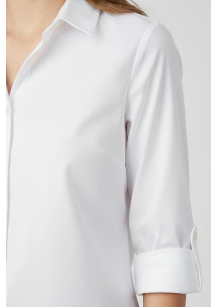 Kadın Beyaz Klasik Gömlek M7376 Beyaz modelleri