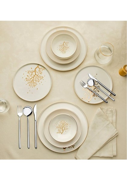 Duru 6 Kişilik 24 Parça Hayat Ağacı Porselen Yemek Takımı