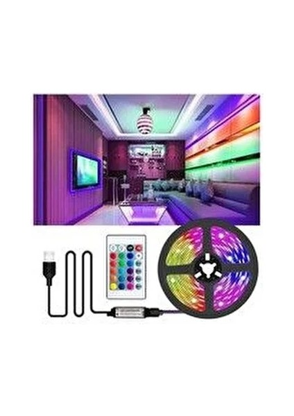 RGB LED Seti 3 Metre Kumandalı Televizyon Arkası Aydınlatma Renkli Ambiyans fiyatları