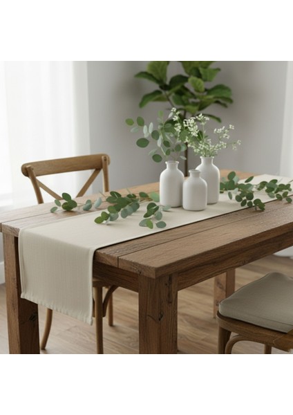 1 Adet Pamuk Polyester Karışımlı Yıkanabilir Kumaş Runner 37X136 cm