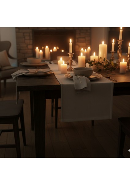 1 Adet Pamuk Polyester Karışımlı Yıkanabilir Kumaş Runner 37X136 cm indirimleri