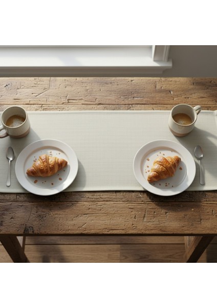 1 Adet Pamuk Polyester Karışımlı Yıkanabilir Kumaş Runner 37X136 cm