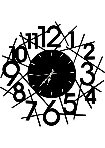 Dekoratif Metal Duvar Saati – Lazer Kesim, Şık ve Minimalist - 60X60CM