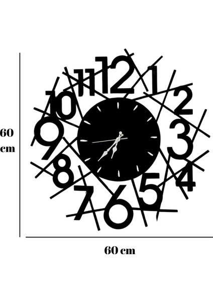 Dekoratif Metal Duvar Saati – Lazer Kesim, Şık ve Minimalist - 60X60CM fiyatları