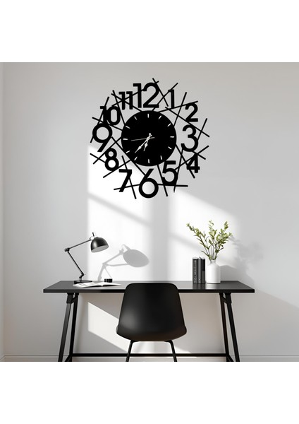 Dekoratif Metal Duvar Saati – Lazer Kesim, Şık ve Minimalist - 60X60CM fırsatları