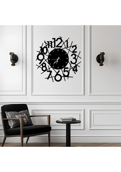 Dekoratif Metal Duvar Saati – Lazer Kesim, Şık ve Minimalist - 60X60CM indirimleri
