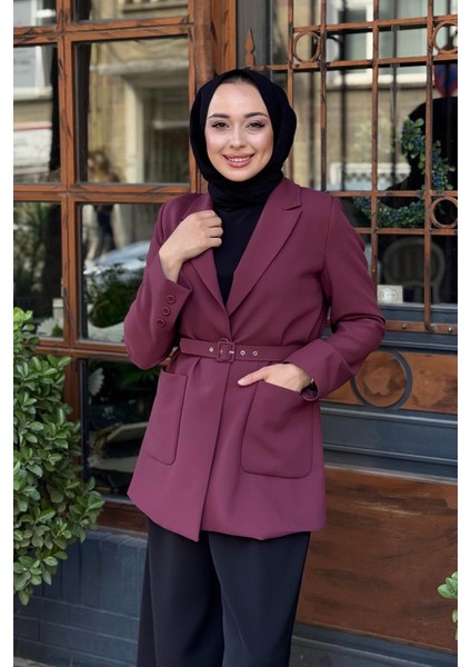 Ceket KA-A25-13057 Bordo modelleri