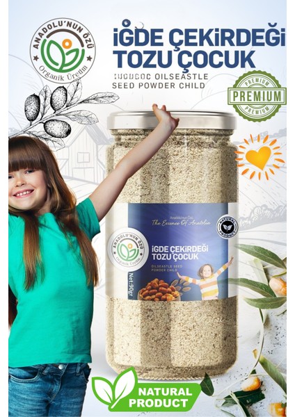 Doğal İğde Çekirdeği Tozu (Çocuk) 90 g | Katkısız • Hafif Formül • Yeni Mahsul | Sepette %35 İndirim