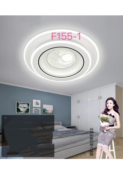 F155-1 Plafonyer LED Avize 3 Renk Işık Modlu (Beyaz / Sarı / Gün Işığı)