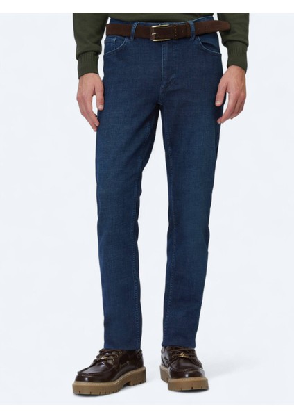 Lacivert Slim Fit Denim Pamuk Karışımlı Pantolon fiyatları