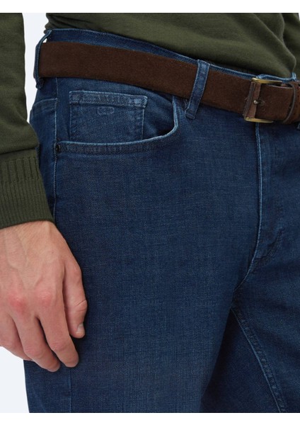 Lacivert Slim Fit Denim Pamuk Karışımlı Pantolon modelleri