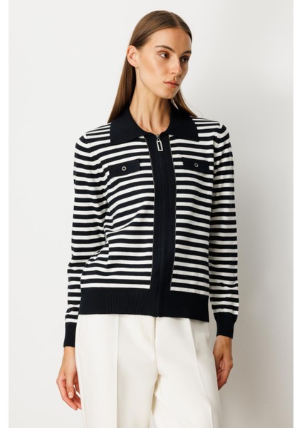 65911 Onteks Kazak Çizgili Gömlek Yaka modelleri