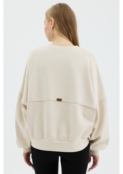Kadın Oversize Bisiklet Yakalı Scuba Sweatshirt