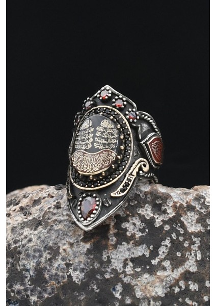 La Galibe Illallah ve Nas ve Felak ve Ihlas Sureleri Yazlı Mineli Ayarlanabilir Zihgir 925 Ayar Gümüş Erkek Yüzük 902341 fırsatları