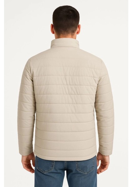 Erkek Bomber Mont Ceket – Su Itici Kumaş, Kapitone Astarlı, Fermuarlı, Kışlık - Bej fiyatları