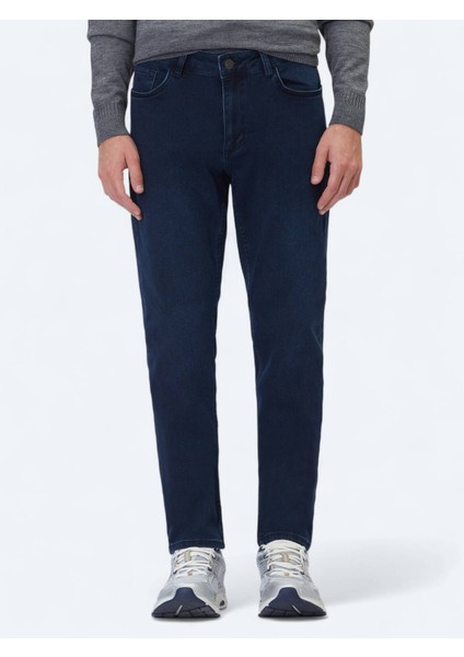 Lacivert Slim Fit Denim Pamuk Karışımlı Pantolon fiyatları