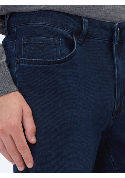 Lacivert Slim Fit Denim Pamuk Karışımlı Pantolon fırsatları