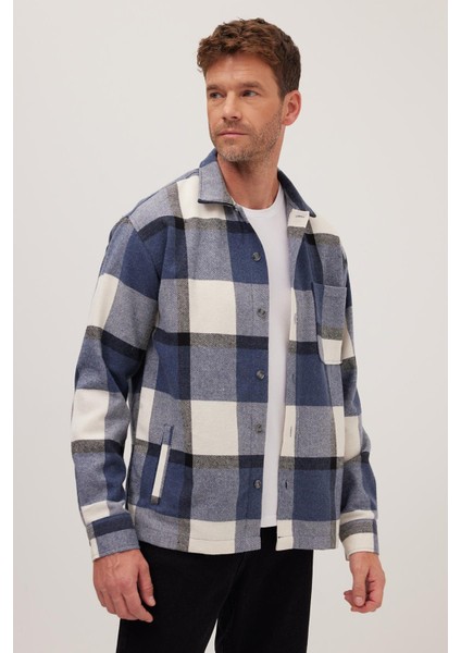 Erkek Relax Fit Rahat Kesim Spor Yaka Kareli Flotalı Cep Kışlık Gömlek fiyatları