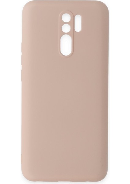 Redmi 9 Kılıf Içi Kadife Kaplı Nano Silikon Kapak - Pudra
