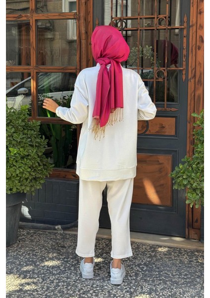 Rugan Detaylı Dik Yaka Tunik MB21.310 Ekru fırsatları