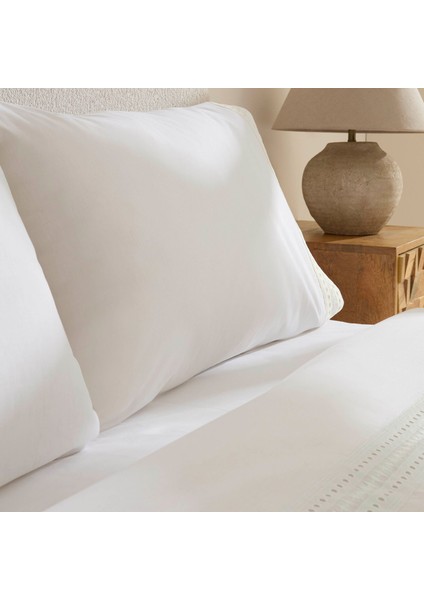 Calisse Güpürlü Çift Kişilik Nevresim Takımı Beyaz