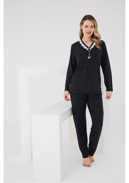 Viskon Puantiyeli V Yaka Pijama fiyatları