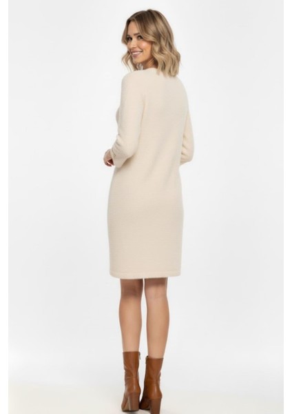 Kadın Fiyonk Detaylı Triko Elbise M7504 Taş fırsatları