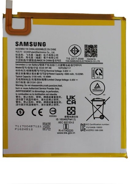 Samsung Tab A9 X110 Batarya Pil %100 Kvk Servis Ürünüdür