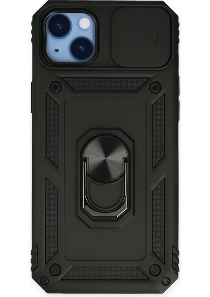 iPhone 14 Plus Kılıf Tam Koruma Sağlayan Kamera Sürgülü Sert Silikon Kapak Ryc/pars Yüzüklü