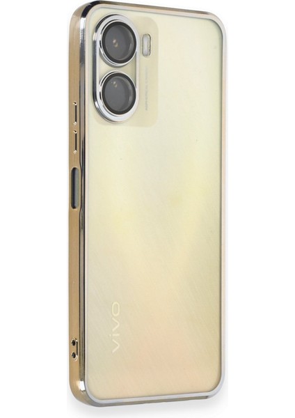 Vivo Y16 Kılıf Kamera Lens Korumalı Parlak Silikon Kapak Ryc/razer Lens - Gold