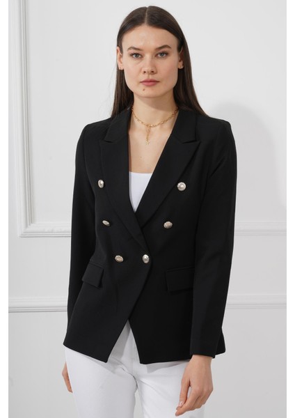 Düğmeli Diana Blazer Ceket M4488 Siyah