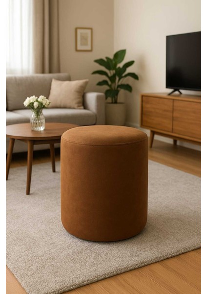 Nubuk Kumaş Kare Puf 40×40×45 cm – Dekoratif Oturma Makyaj Pufu Yuvarlak Bench