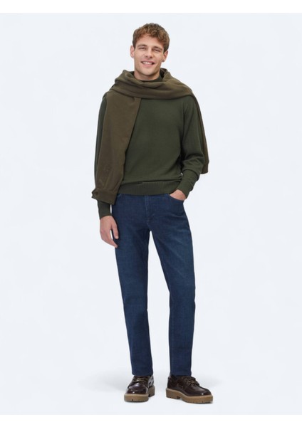 Haki Yarım Balıkçı Yaka Jakarlı Yün Karışımlı Triko Kazak fiyatları