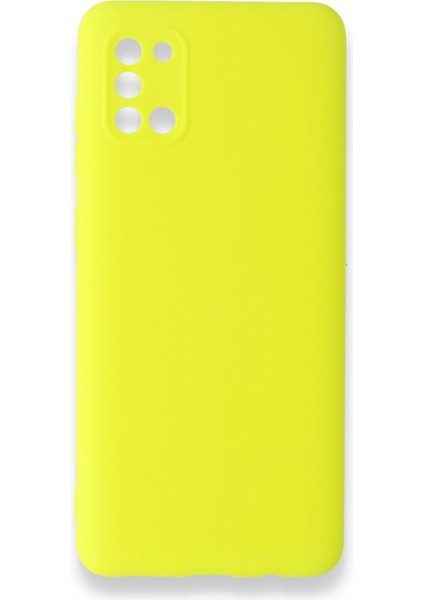 Samsung Galaxy A31 Kılıf Içi Kadife Kaplı Nano Silikon Kapak - Sarı