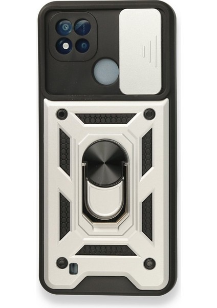 Realme C11 2021 Kılıf Kamera Koruma Sürgülü Şık Pars Tank Sert Silikon Kapak