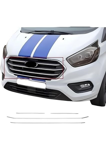 Paslanmaz Çelik Ön Izgara – 4 Parça Set – Tourneo Custom 2018–2024 ile Uyumlu – Premium Dış Tasarım Yükseltmesi modelleri