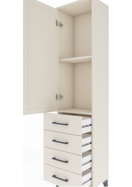 Arges Dolap 2 Raflı 4 Çekmeceli Tek Kapaklı 44X30X182 Aytaşı-Aytaşı indirimleri