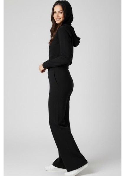 Taytlı Kapüşonlu Eşofman Takımı M2296 Siyah fiyatları