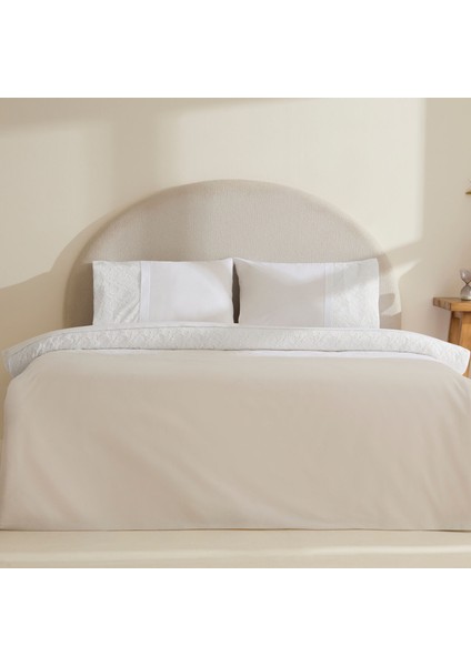 Elaria Dantelli Çift Kişilik Nevresim Takımı Beyaz