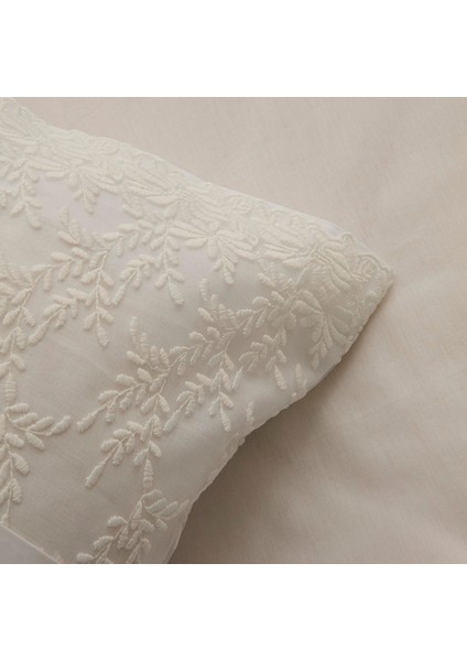 Elaria Dantelli Çift Kişilik Nevresim Takımı Beyaz