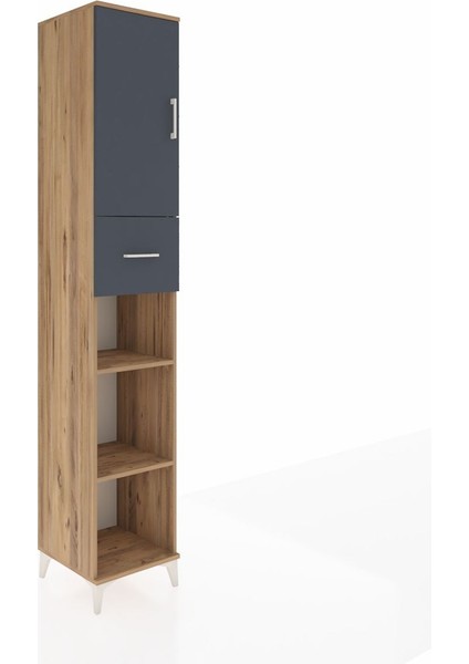 Hyperion Dolap 5 Raflı Tek Çekmeceli Tek Kapaklı 44X44X243 Çam-Antrasit fiyatları