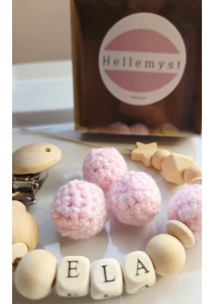 Yıldızlı Pembe Isimli Bebek Emzik Zinciri Askısı fiyatları