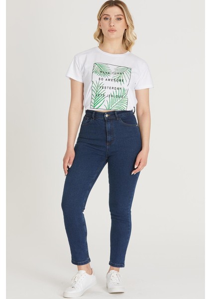 Yüksek Bel Skinny Pantolon M1213 Mavi