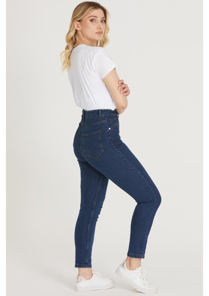 Yüksek Bel Skinny Pantolon M1213 Mavi fırsatları